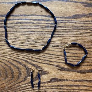 Hand made sparkly bracelet, necklace and earrings